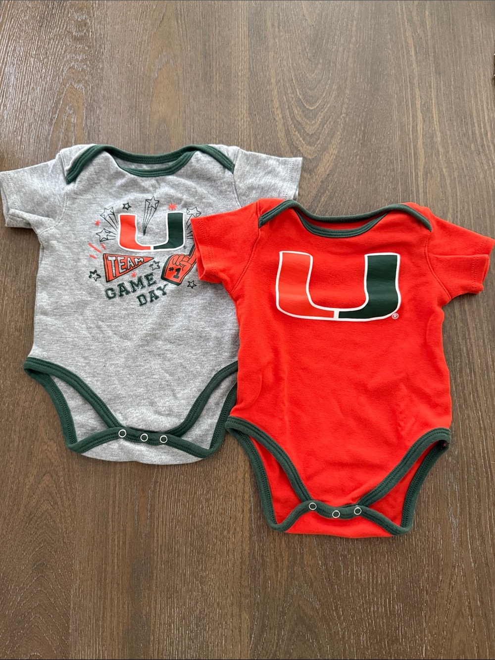 EUC Gen2 Miami Hurricane Onesies 6-9M